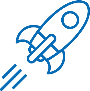 Stolle Industries-Icon einer blauen Rakete